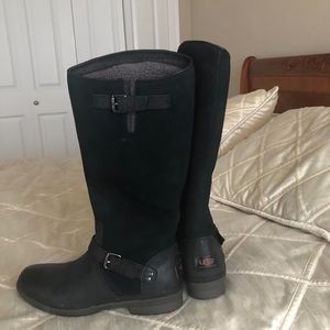 UGG leather buckled boots